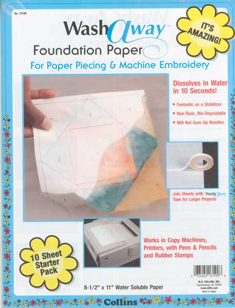 Wash away foundation paper piecing